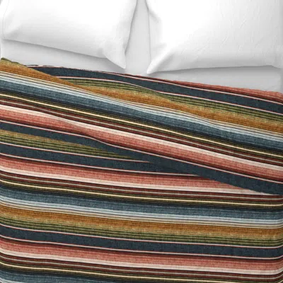 Spoonflower (small Scale) Serape Southwest Stripes - Earth - Lad19 Wide Cotton Sateen 3.5 oz 30" X 24" Standard 