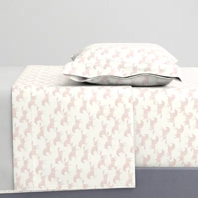 Spoonflower (small Scale) Wild Horses - Silk Pink On Off White - Lad19bs Twin Sheet Set