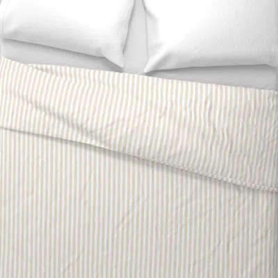 Spoonflower Small Vertical Pinstripe French Ticking First Crush On Light Ivory Euro Pillow Sham