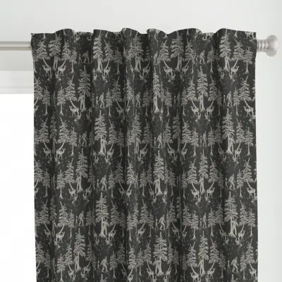 Spoonflower Small-scale Charcoal Gray Curtain Panel