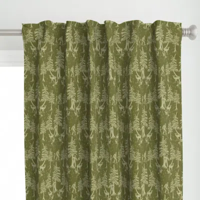 Spoonflower Small-scale Green Bigfoot Curtain Panel