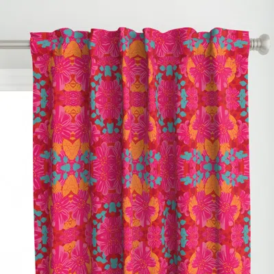 Spoonflower Smoldering Rosy Blooms Curtain Panel