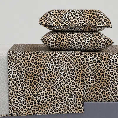 Spoonflower Snow Leopard Cheetah White Queen Sheet Set