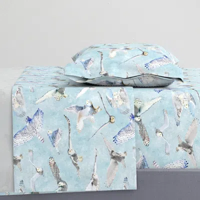 Spoonflower Snowy Owls Twin Xl Sheet Set