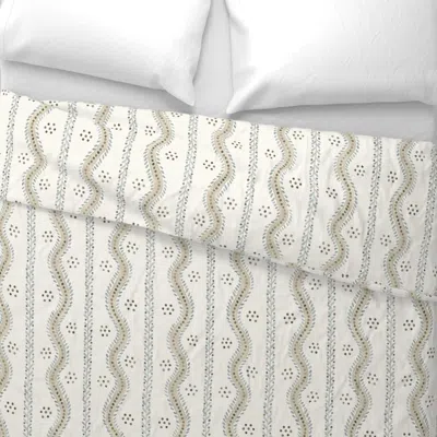 Spoonflower Soft Aqua And Tan Andrew Stripe King Pillow Sham