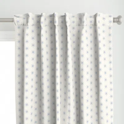 Spoonflower Soft Blue And Cream Stars Curtain Panel