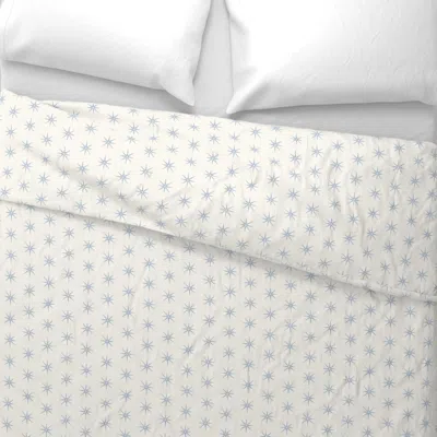 Spoonflower Soft Blue And Cream Stars Wide Cotton Sateen 3.5 oz 26" X 20" Standard Knife Edge