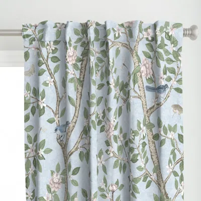 Spoonflower Soft Blue Elsie's Garden Curtain Panel