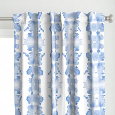 Spoonflower Soft Blue On White Double Curtain Panel