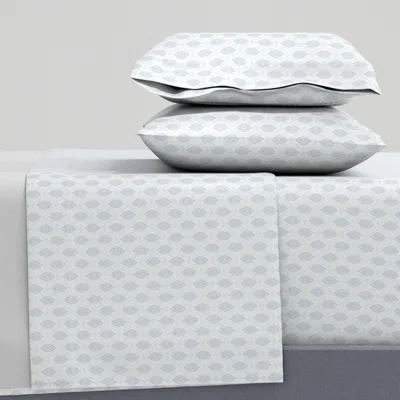 Spoonflower Soft Blue Woven Plaid-timeless Farmhouse Linen Pattern Cal King Sheet Set