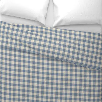 Spoonflower Soft Denim Textured Gingham Wide Cotton Sateen 3.5 oz 26" X 20" Standard Knife Edge