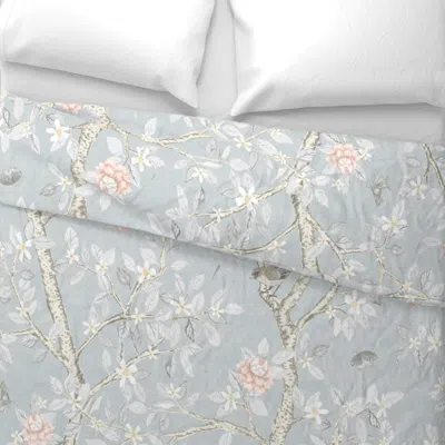 Spoonflower Soft French Grey Elsies Garden Copy Wide Cotton Sateen 3.5 oz 26" X 20" Standard Knife Edge