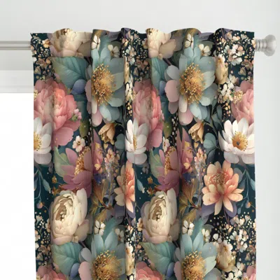 Spoonflower Soft Pastel Florals - Curtain Panel