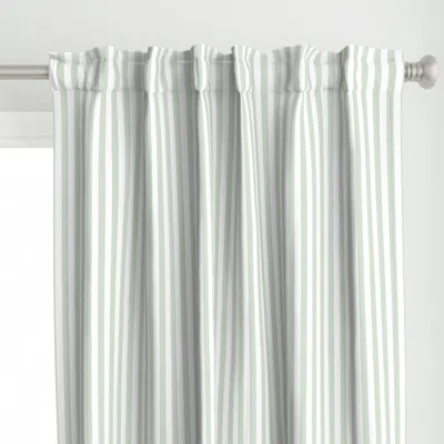 Spoonflower Soft Sage Green Stripe Curtain Panel