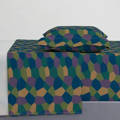 Spoonflower Sohm Lozenge Pattern Quarter Scale Dark Twin Sheet Set