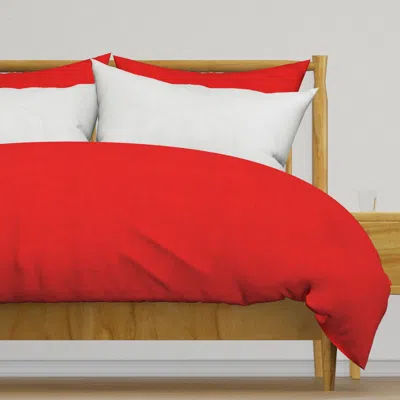 Spoonflower Solid Bright Red Blender With Duvet Cover