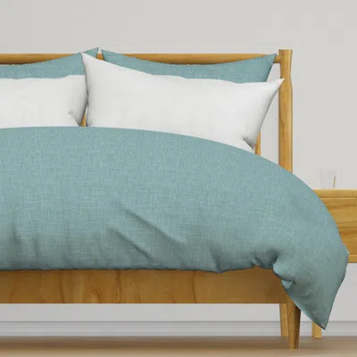 Spoonflower Solid Linen - Teal Duvet Cover