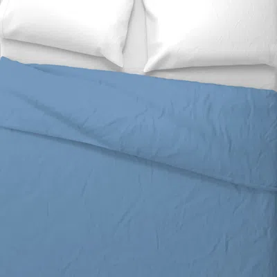 Spoonflower Solid Plain Blue Hex 7198ba Euro Pillow Sham