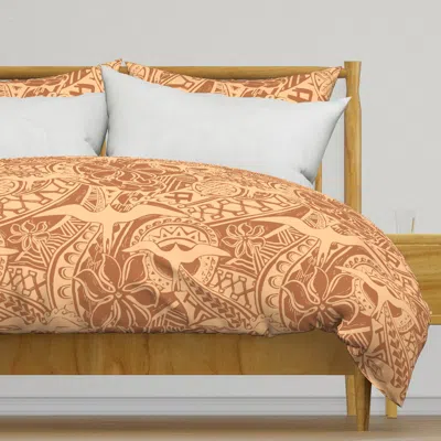 Spoonflower Song Of The Iwa Bird Duvet Cover In Brown