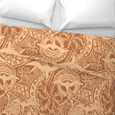 Spoonflower Song Of The Iwa Bird King Pillow Sham In Brown