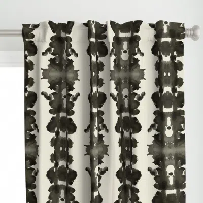Spoonflower Soot On Cream Double Curtain Panel