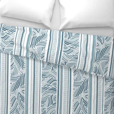 Spoonflower Sophisticated Foliage Stripes Wide Cotton Sateen 3.5 oz 26" X 20" Standard Knife Edge