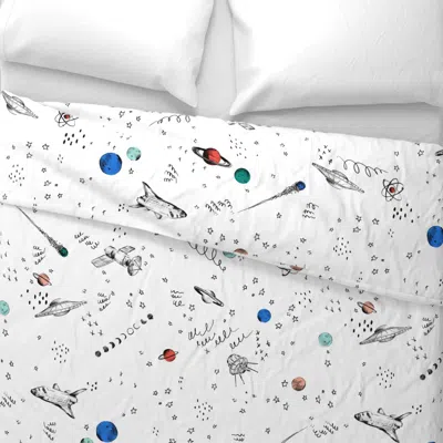 Spoonflower Space Out Light Jumbo Wide Cotton Sateen 3.5 oz 26" X 20" Standard Knife Edge