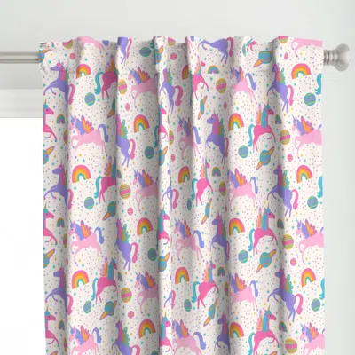 Spoonflower Space Unicorn - Neon Curtain Panel