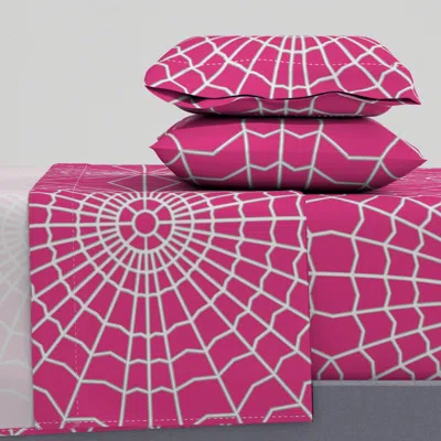 Spoonflower Spider Web On Purple C53374 Queen Sheet Set