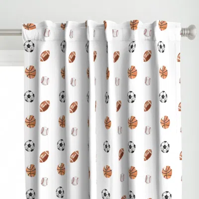 Spoonflower Sports Balls On White Curtain Panel