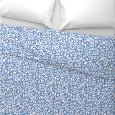 Spoonflower Sports Of All Sorts In Blue Wide Cotton Sateen 3.5 oz 26" X 20" Standard Knife Edge