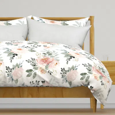 Spoonflower Spring Dream White Extra Large Duvet Cover