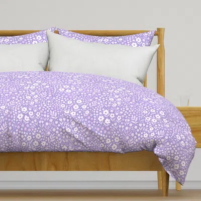 Spoonflower Spring Floral Ditsy - Purple Duvet Cover