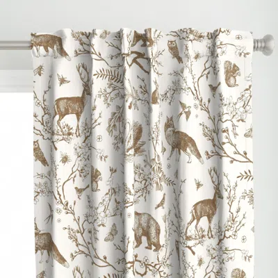 Spoonflower Spring Woodland Toile Curtain Panel