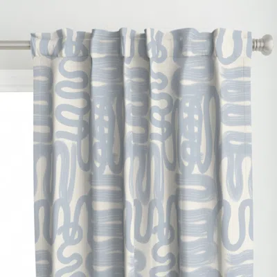 Spoonflower Squiggle Soft Blue And Curtain Panel