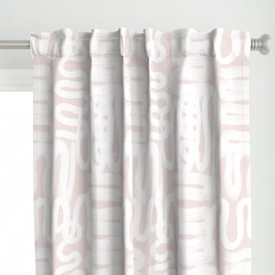 Spoonflower Squiggle White On Petal Curtain Panel