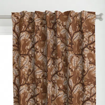 Spoonflower Squirrels In Oak Tree Curtain Panel