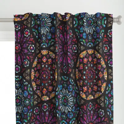 Spoonflower Stained Glass Rose Curtain Panel
