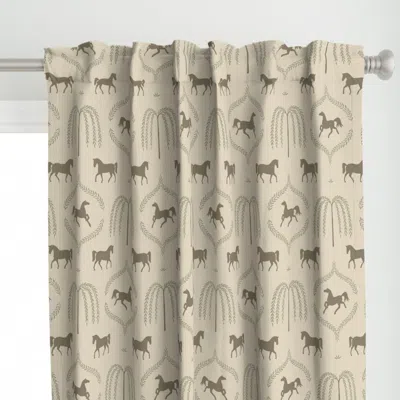Spoonflower Standish Horse And Willow Curtain Panel