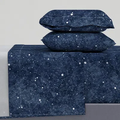 Spoonflower Star Constellations Handdrawn King Sheet Set