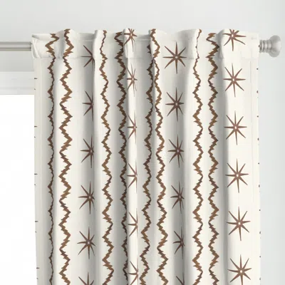 Spoonflower Stars And Stripes Brown Curtain Panel