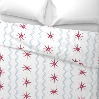 Spoonflower Stars And Stripes Red And D0dfeb Copy Euro Pillow Sham