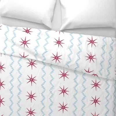 Spoonflower Stars And Stripes Red And Powder Blue Euro Pillow Sham