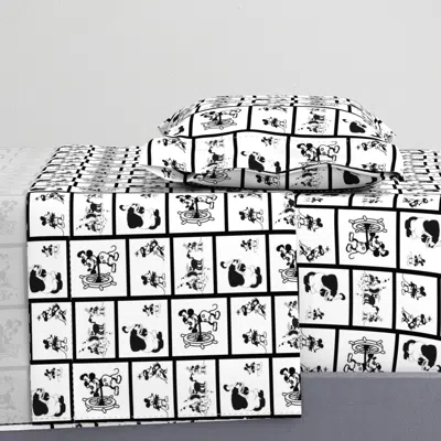 Spoonflower Steamboat Willie On White Twin Sheet Set