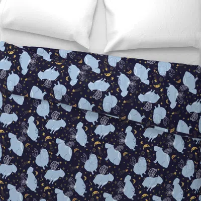 Spoonflower Stellar Capybara With Gold Wide Cotton Sateen 3.5 oz 26" X 20" Standard Knife Edge