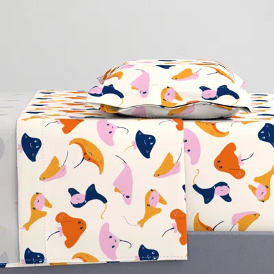 Spoonflower Stingray Party Twin Sheet Set
