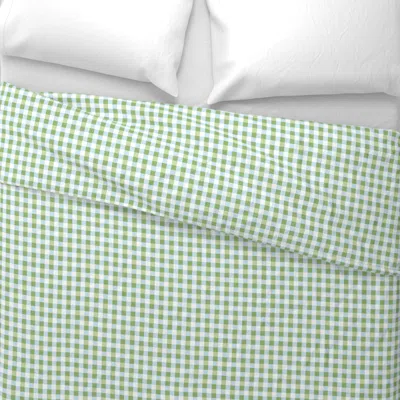 Spoonflower Stockholm Gingham Basil Aqua King Pillow Sham