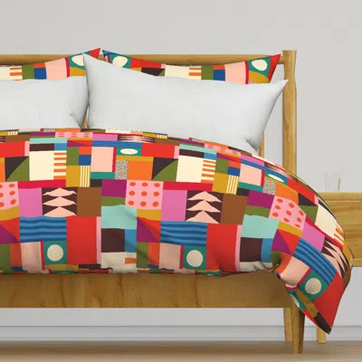 Spoonflower Straights And Circles Duvet Cover