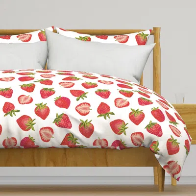 Spoonflower Strawberry Summer Fruit Duvet Cover