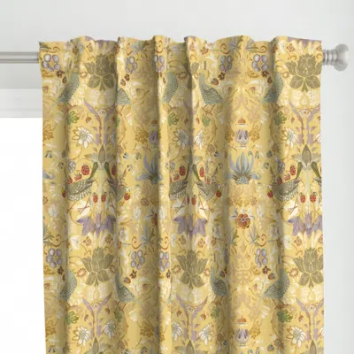 Spoonflower Strawberry Thief Curtain Panel In Multi